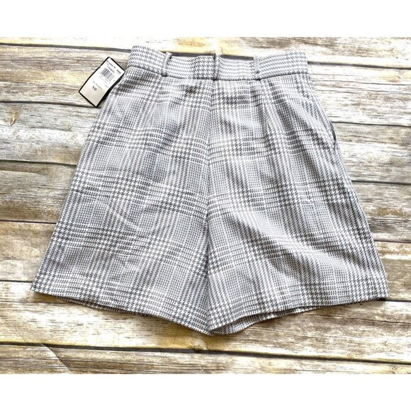 Vintage Evan Picone Womens Shorts Petites 10P Houndstooth Light Blue & Taupe - Picture 2 of 8